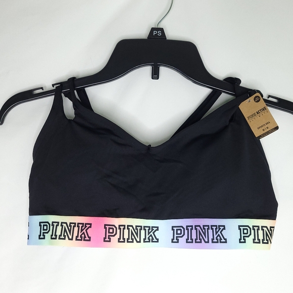 PINK VICTORA'S SECRET Ultimate Strappy Back Lightly Lined Sports Bra MEDIUM - Picture 1 of 8